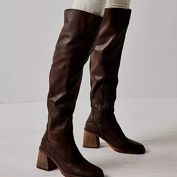 Free People Brown Heeled Boots - Picture 1 of 7